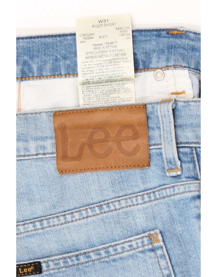 Lee Mens Rider Denim Shorts W31 Algodón Azul Medio