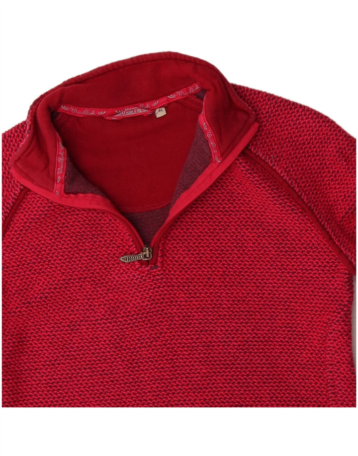 WEIRD FISH Sudadera con cuello y cremallera para mujer, talla 40, talla M, color rojo