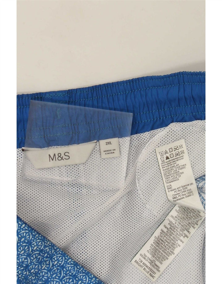 Marks & Spencer - Bañador para hombre, talla 2XL, poliéster floral azul