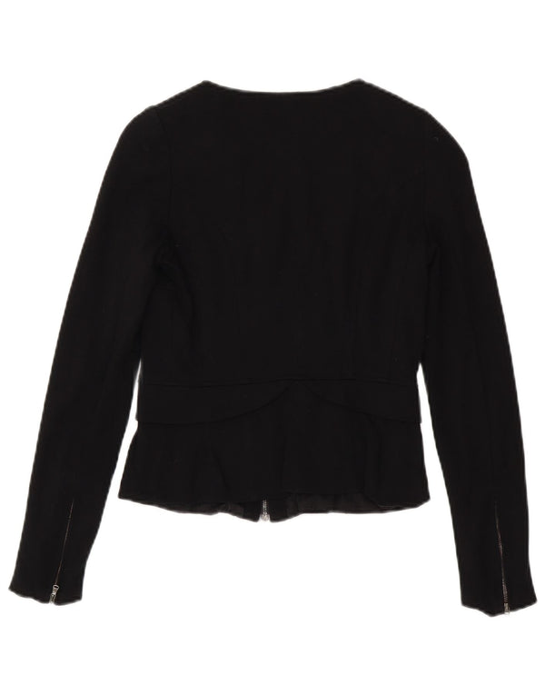 Max & Co. Chaqueta tipo blazer con cremallera completa para mujer UK 8 Small Viscosa negra