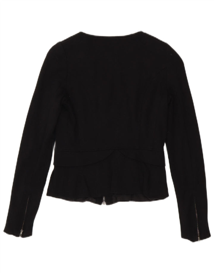 Max & Co. Chaqueta tipo blazer con cremallera completa para mujer UK 8 Small Viscosa negra