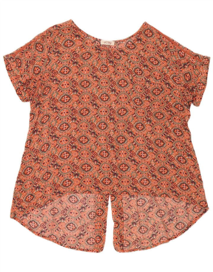 Blusa asimétrica para mujer de Fat Face UK 44 Medio Naranja Paisley Viscosa