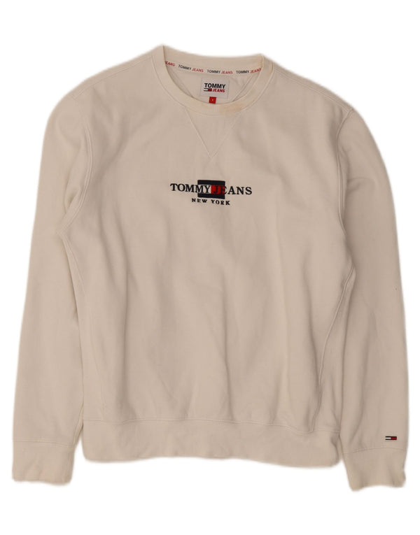 Tommy Hilfiger Sudadera Gráfica para Hombre Jersey Pequeño Algodón Blanco