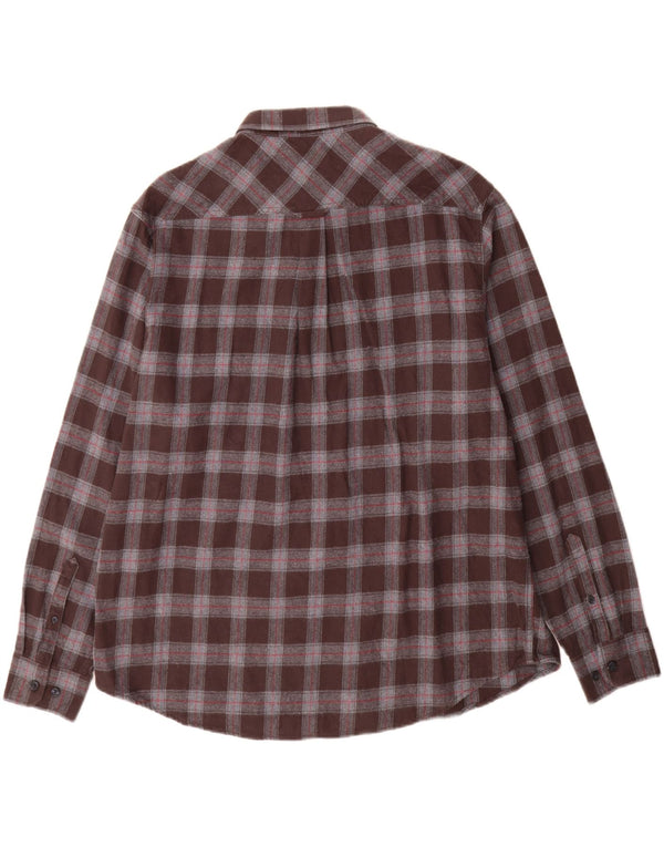 James Pringle Camisa de franela para hombre 2XL Algodón a cuadros marrón