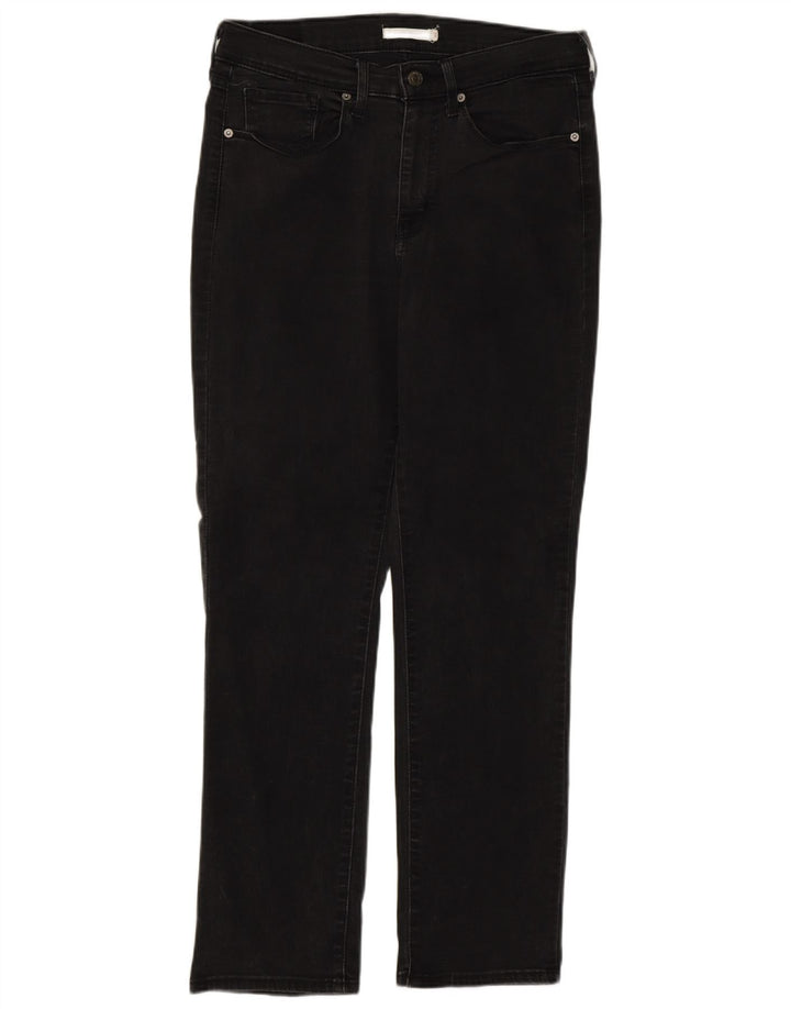 LEVI'S Jeans rectos de cintura alta para mujer US 10 Large W30 L30 Negro