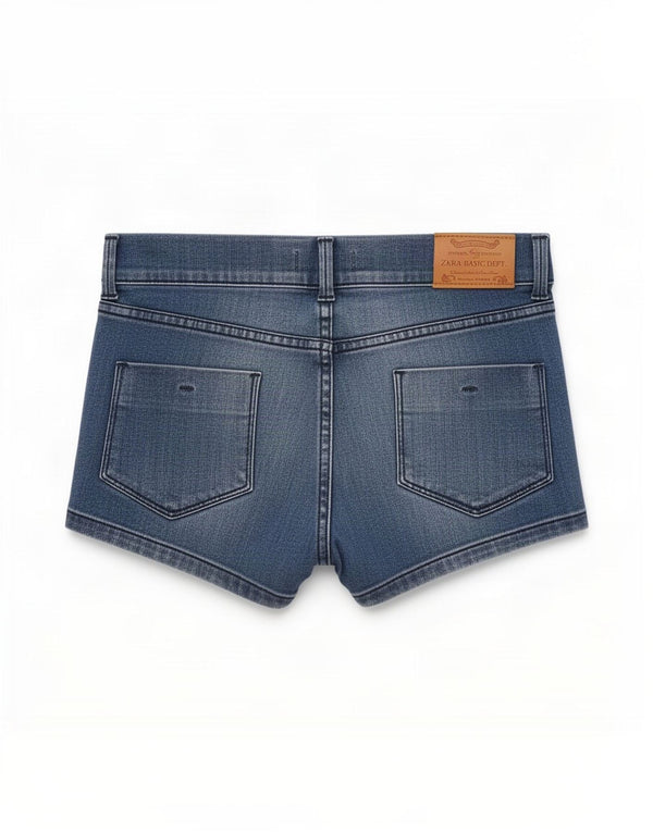 Zara Pantalones cortos de mezclilla para mujer EU 38 Small W28 Algodón azul