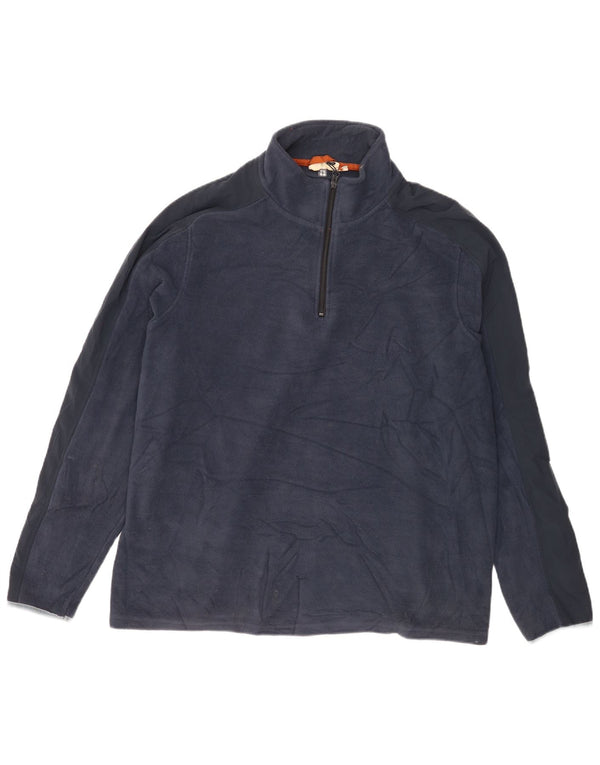 Mountain Warehouse Jersey de forro polar con cuello y cremallera para hombre 2XL Poliéster azul marino