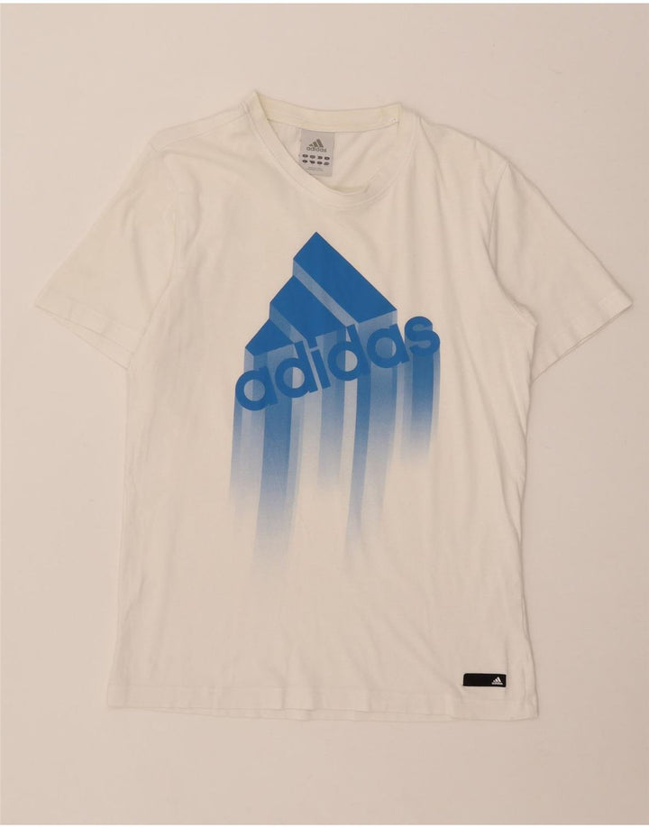 Adidas - Camiseta gráfica para hombre, talla pequeña, color blanco