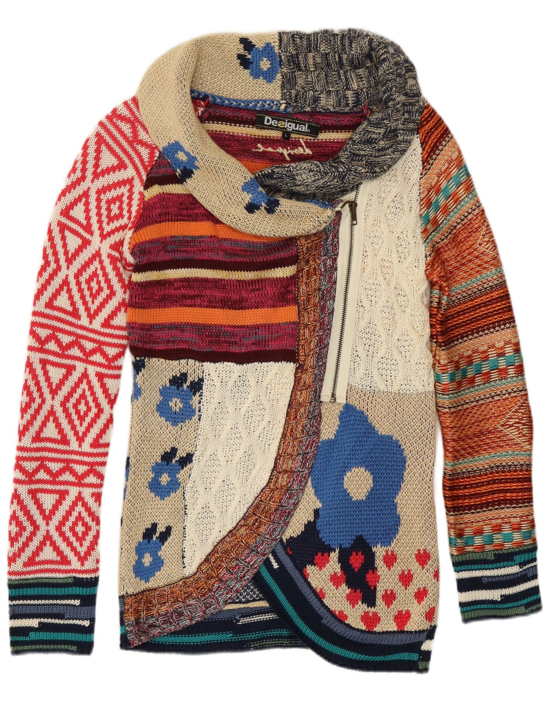 Desigual - Cárdigan para mujer, talla 40, talla grande, multicolor