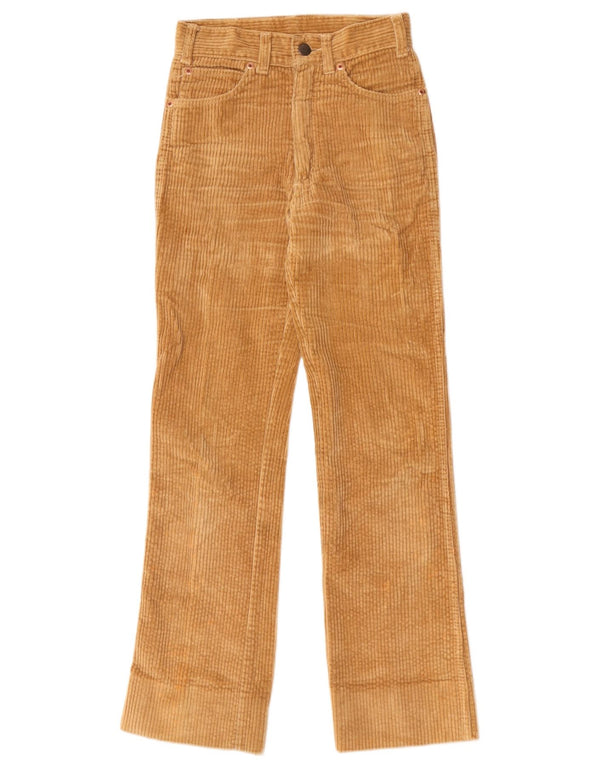Pantalones de pana rectos vintage para mujer W25 L29 Algodón marrón