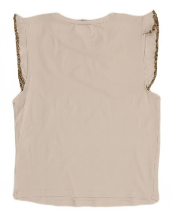 Zara Mujer Blusa Sin Mangas Top UK 42 Medium Blanco