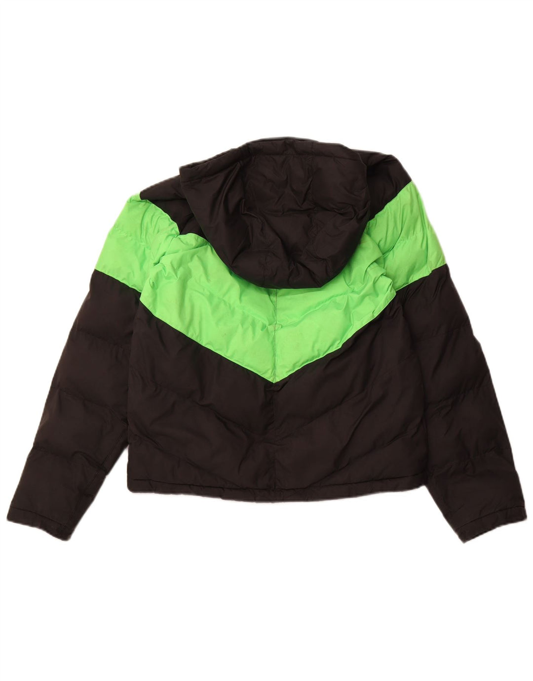 NIKE Chaqueta acolchada con capucha para niños 13-14 años XL Negro Poliéster color block
