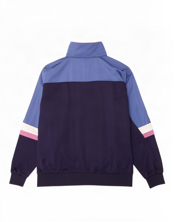 Asics Chaqueta superior de chándal con gráfico para hombre IT 52 Large Azul marino Colorblock