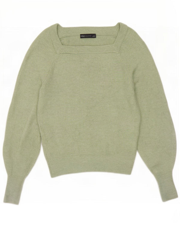 Marks & Spencer Jersey con cuello barco para mujer UK 6 XS Poliéster verde