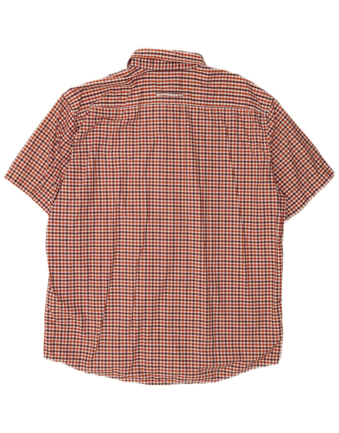Camel Active - Camisa de manga corta para hombre, ajuste regular, talla 2XL, algodón a cuadros rojo