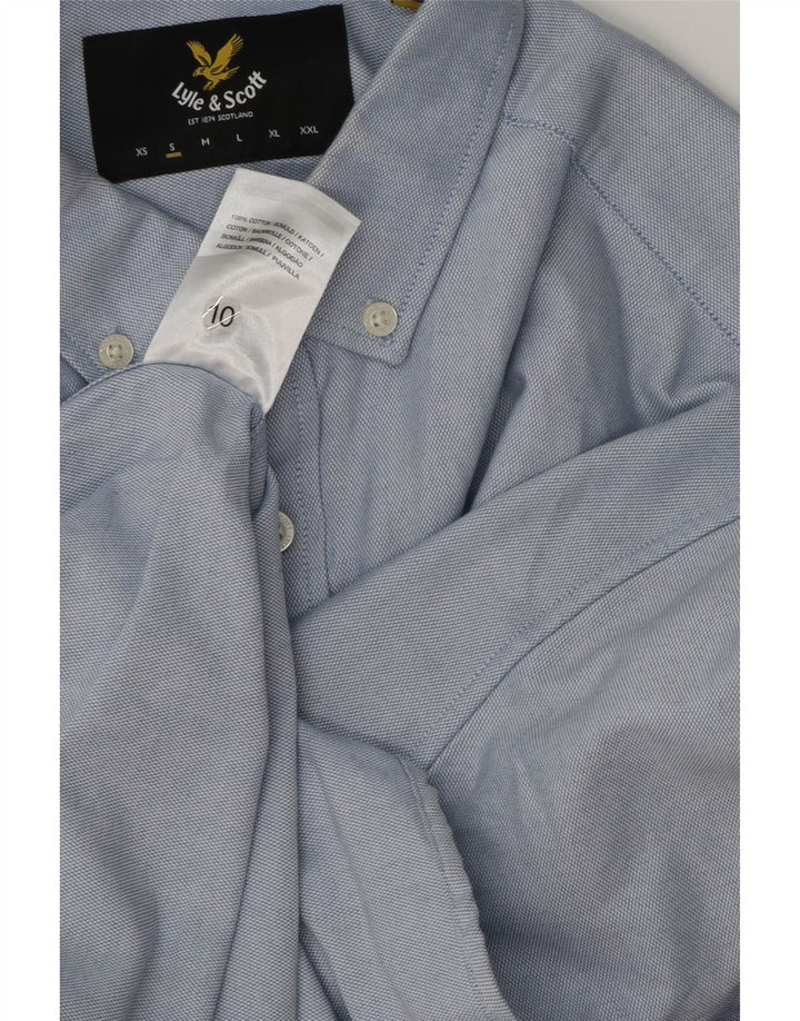 Lyle & Scott Camisa de manga corta para hombre Small Blue Cotton
