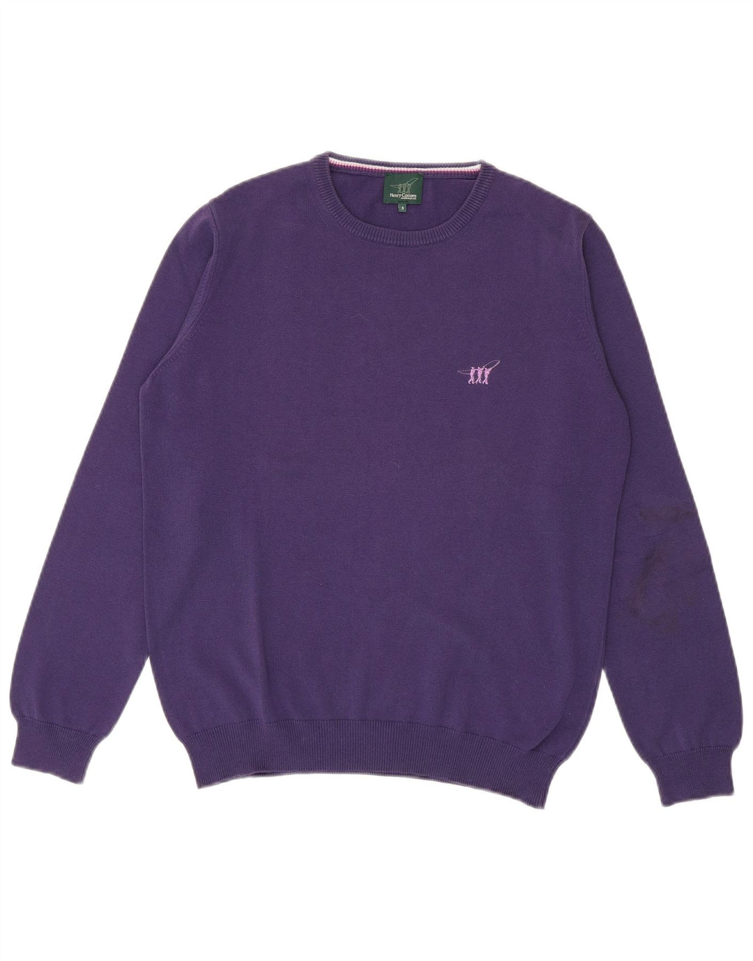 Henry Cottons - Jersey de cuello redondo para hombre, talla pequeña, color morado