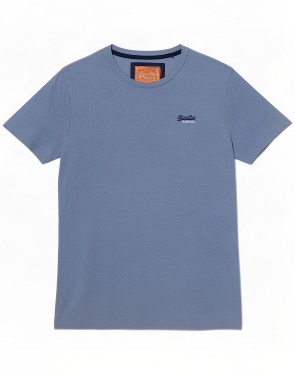 Camiseta Superdry para hombre Top de algodón moteado azul medio