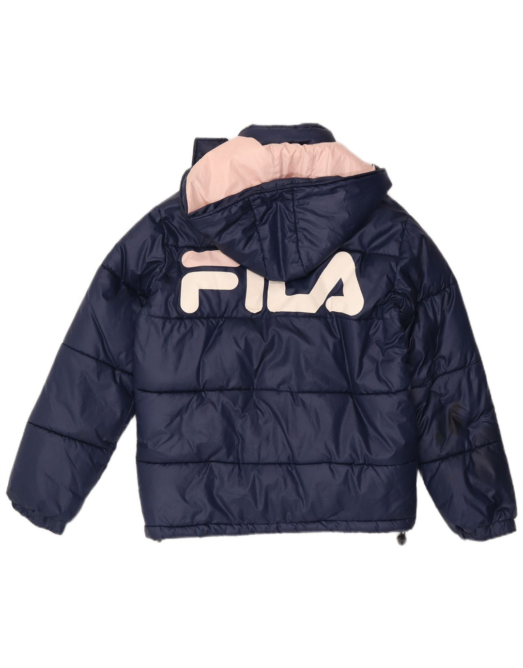 Fila Chaqueta acolchada con gráfico extragrande para mujer UK 6 XS Poliéster azul marino
