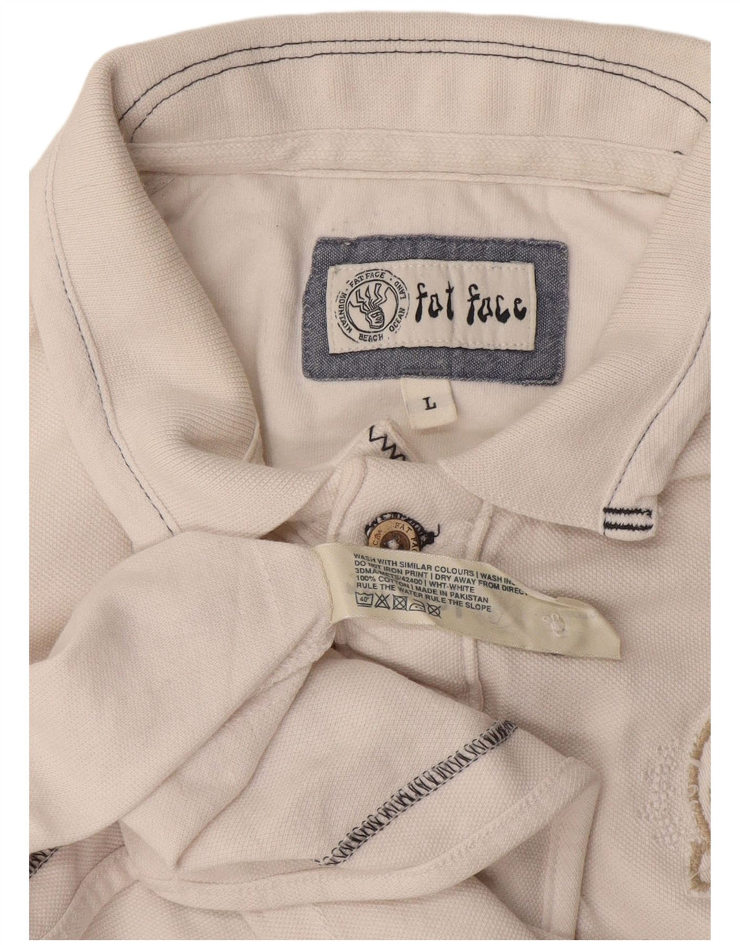 Polo con estampado gráfico de hombre de Fat Face de algodón blanco grande