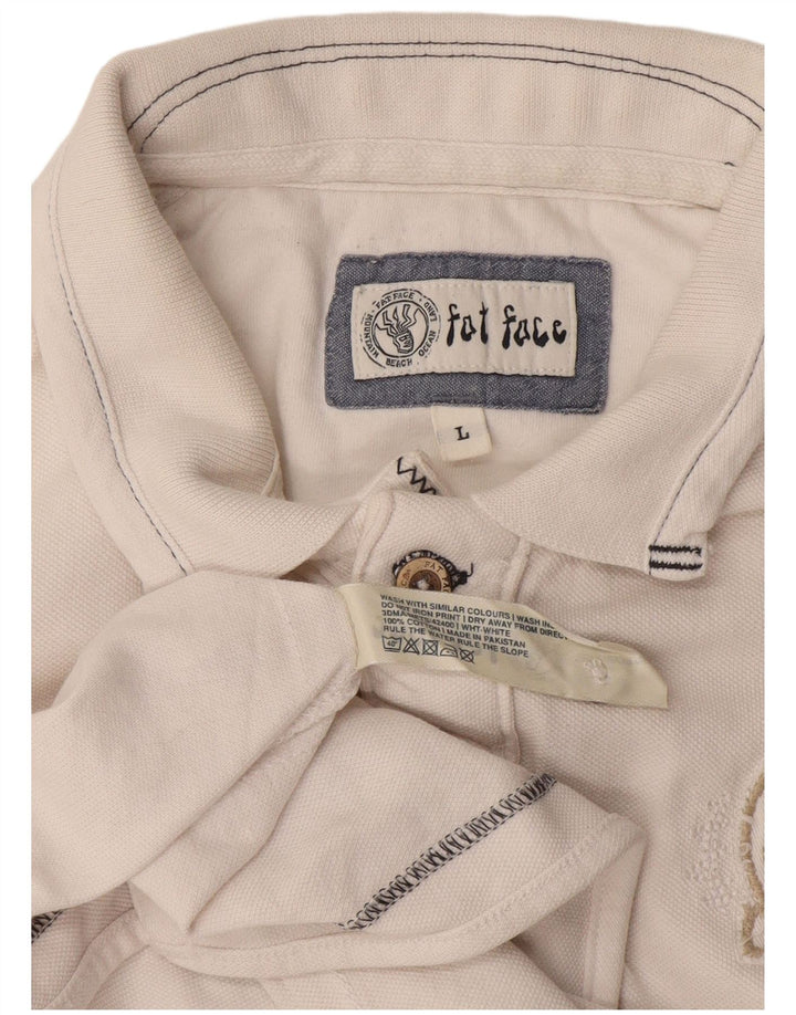 Polo con estampado gráfico de hombre de Fat Face de algodón blanco grande