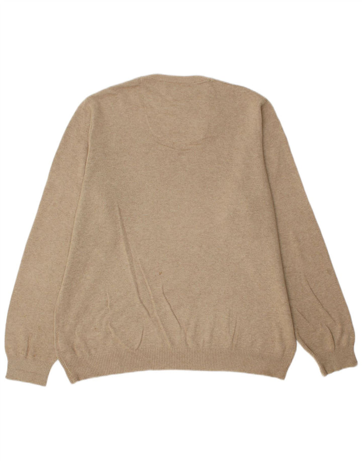 Marks & Spencer Jersey Regular Fit con Cuello en V para Hombre Algodón Beige Grande