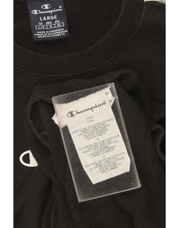 CHAMPION Sudadera gráfica para hombre Jumper Large Black Cotton