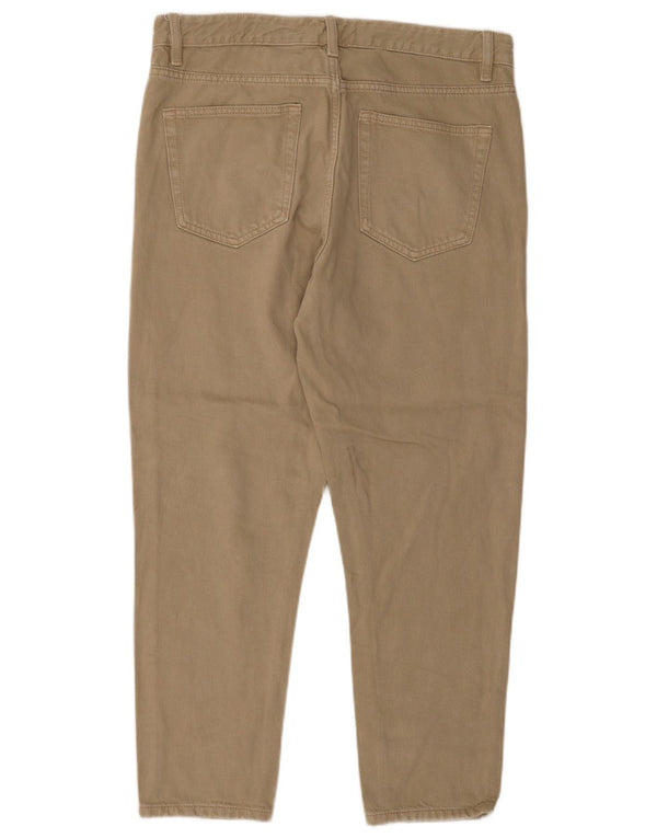 Zara Hombre Pantalones Cortos Rectos EU 42 Medium W32 L25 Algodón Beige
