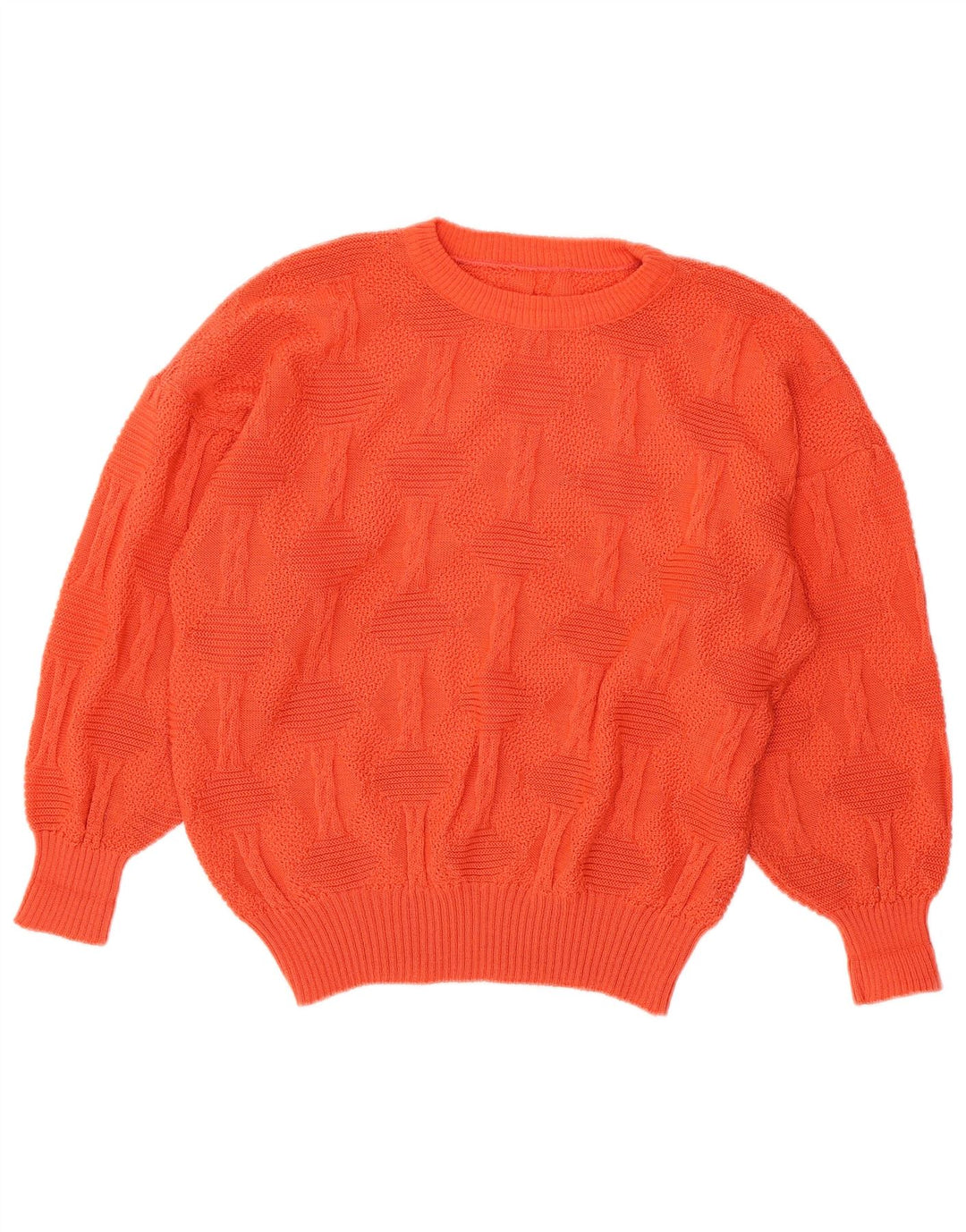VINTAGE Mujer Crew Neck Jumper Suéter UK 18 XL Acrílico Naranja
