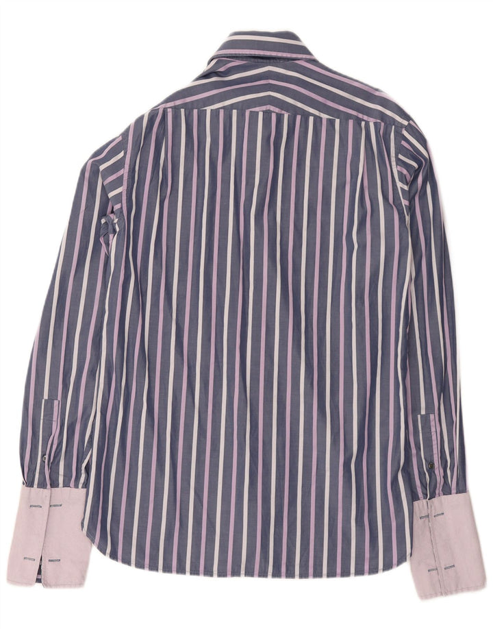 Ted Baker - Camisa formal para hombre, talla 15 1/2, algodón a rayas, color morado mediano