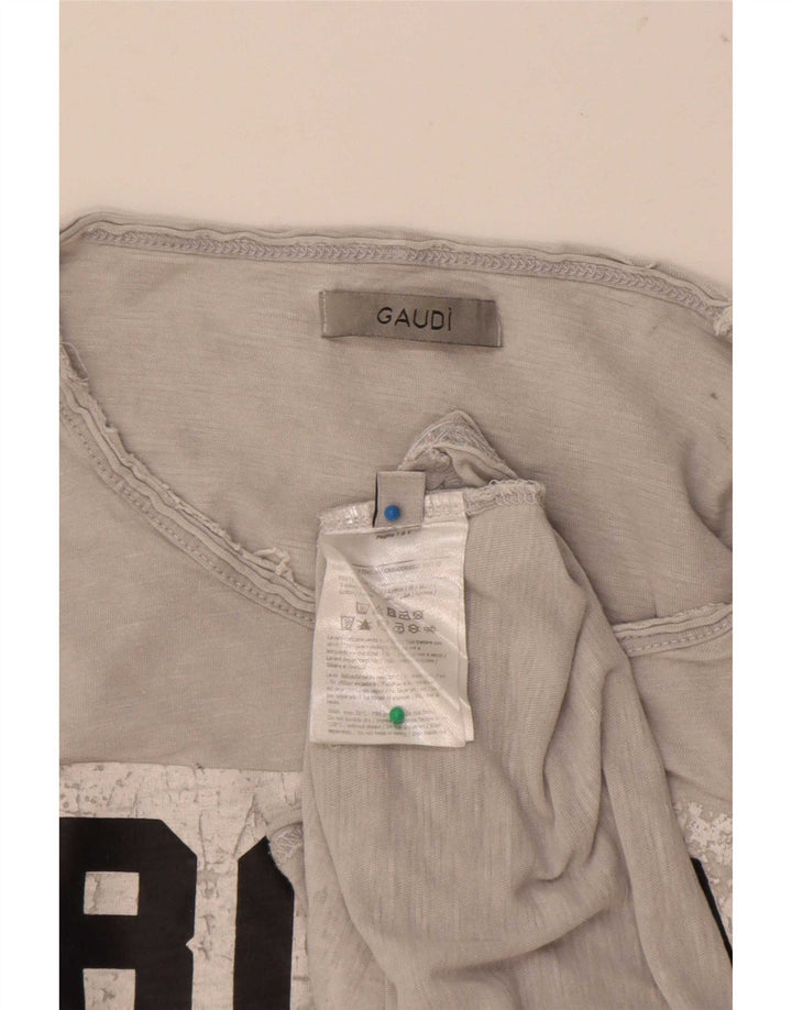 Gaudí Camiseta gráfica para hombre Top Algodón gris medio