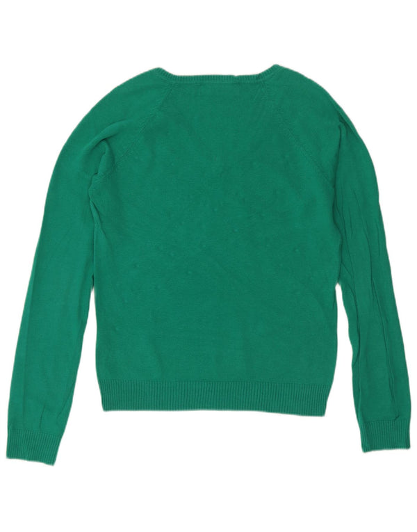 Zara - Jersey con cuello en V para mujer, talla 40, talla grande, algodón verde
