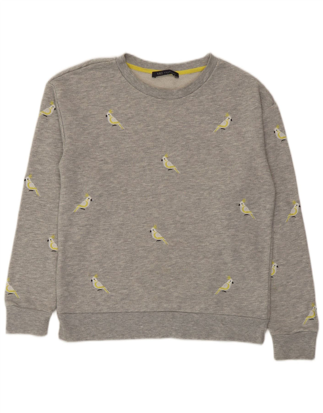 Marks & Spencer - Sudadera gráfica para mujer (talla 40), poliéster gris pequeño