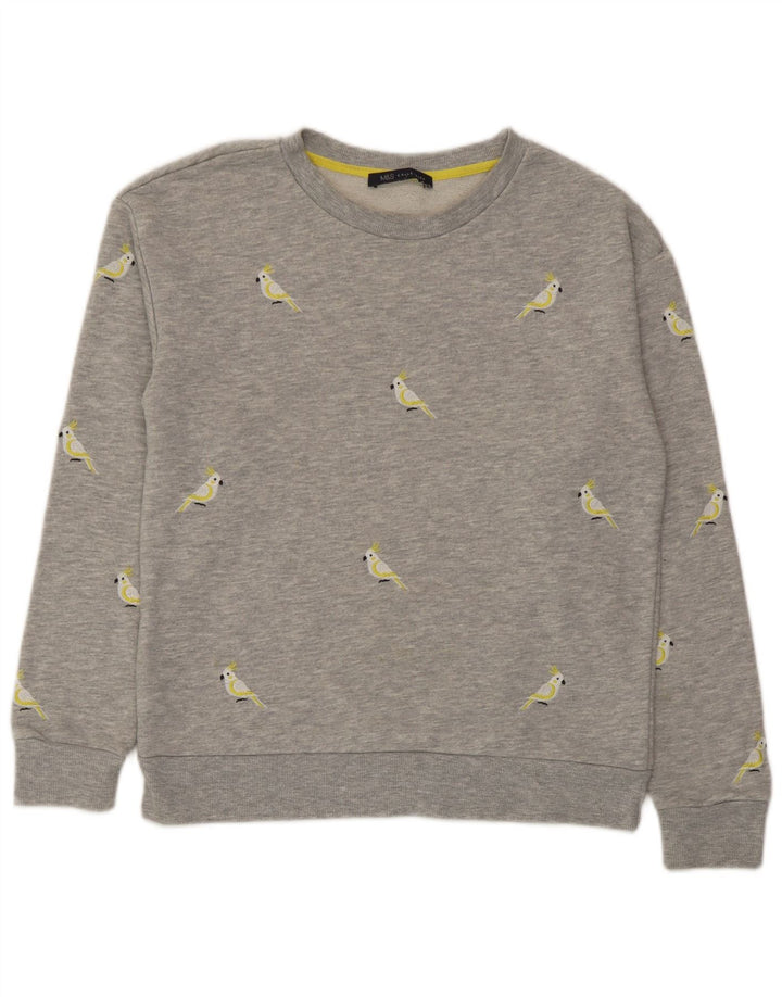 Marks & Spencer - Sudadera gráfica para mujer (talla 40), poliéster gris pequeño