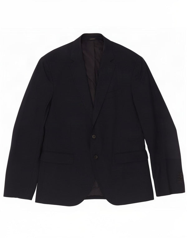 Chaqueta tipo blazer de 2 botones para hombre Massimo Dutti EU 52 Large Lana azul marino