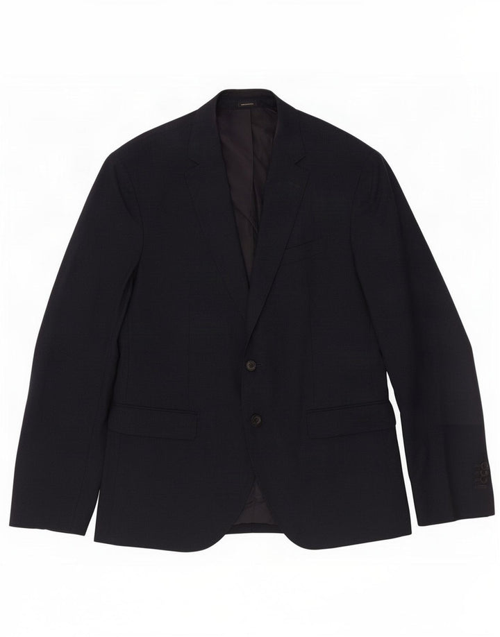 Chaqueta tipo blazer de 2 botones para hombre Massimo Dutti EU 52 Large Lana azul marino