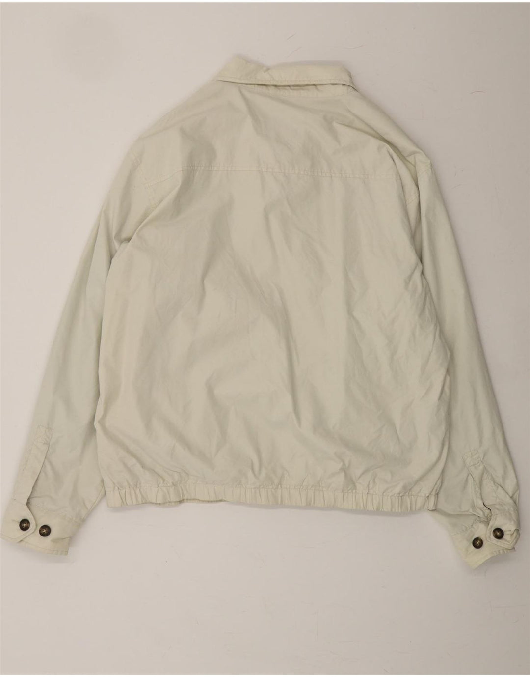 LANDS END Mens Bomber Jacket UK 40 Large White Nylon Vintage Lands End and Second-Hand Lands End from Messina Hembry 