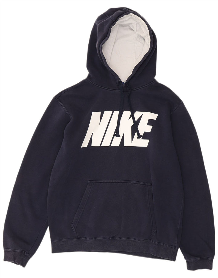 Nike Hombre Sudadera con capucha gráfica Jersey de algodón azul marino mediano