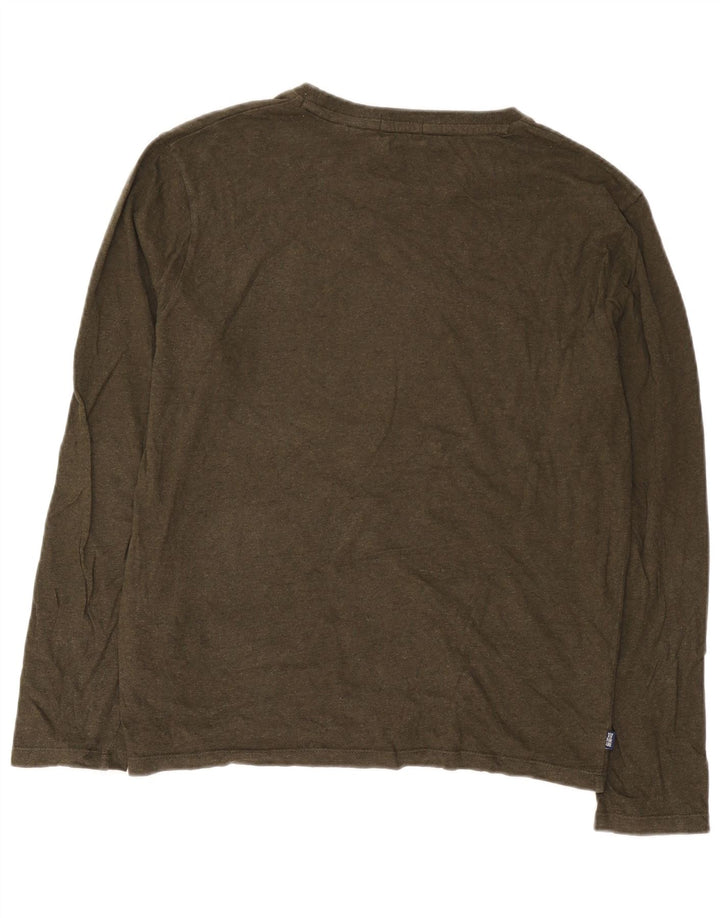 Superdry Hombre Top Manga Larga XL Algodón Caqui