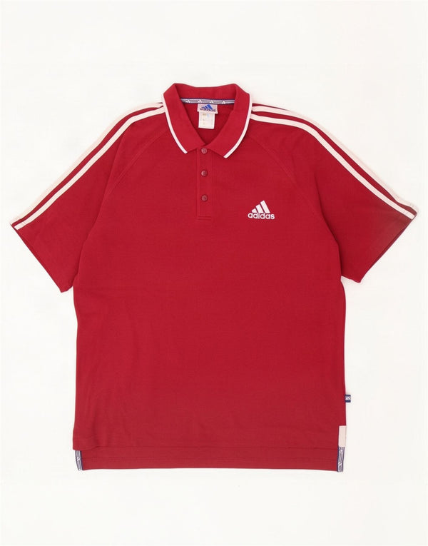 Adidas Polo para hombre UK 40/42 Medio Borgoña Algodón