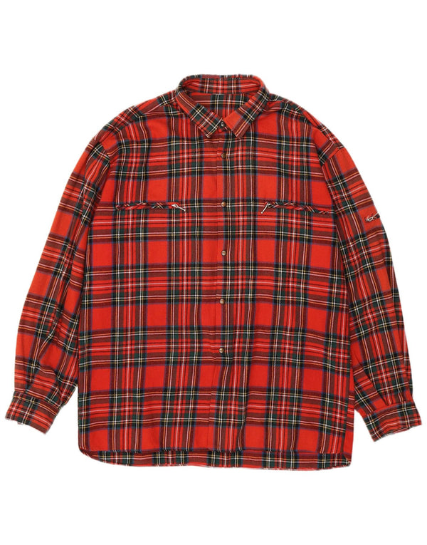 Camisa de franela vintage para hombre XL a cuadros rojos