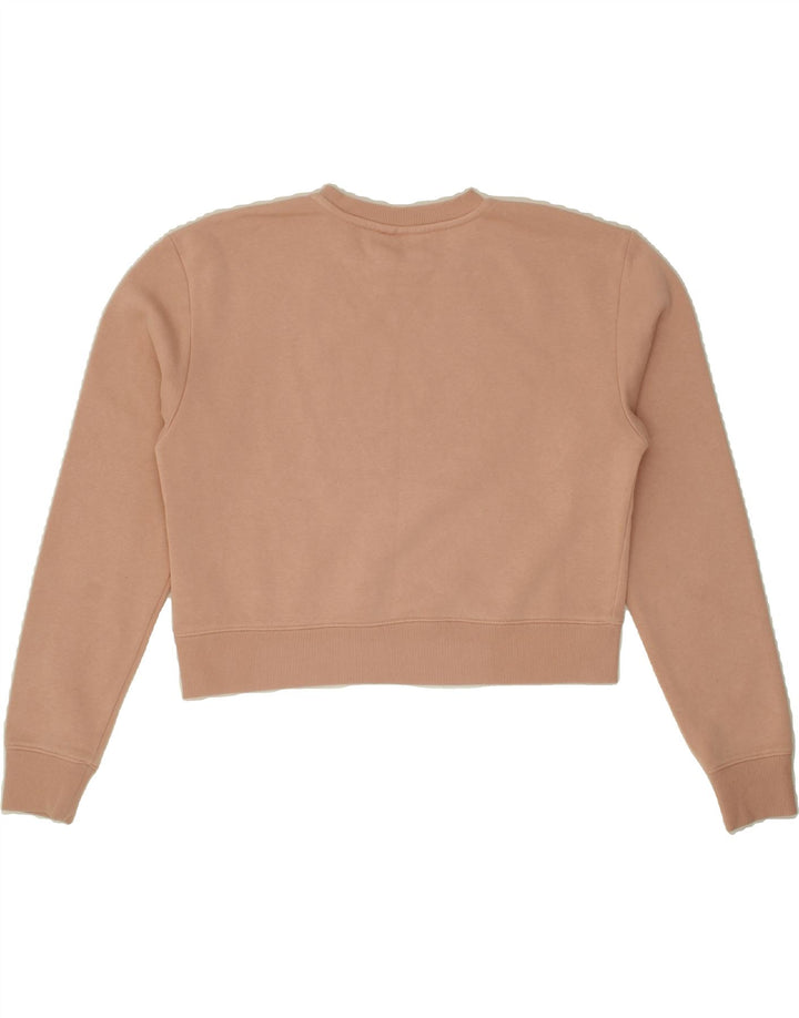 FILA Womens Oversized Crop Graphic Sweatshirt Jumper UK 10 Small Pink Vintage Fila and Second-Hand Fila from Messina Hembry 