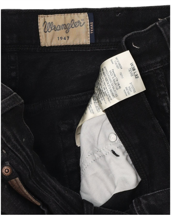 WRANGLER Vaqueros rectos Texas para hombre W38 L32 Algodón negro