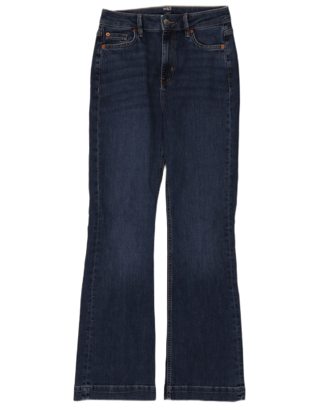 Marks & Spencer Vaqueros acampanados para mujer UK 10 Small W28 L31 Algodón azul