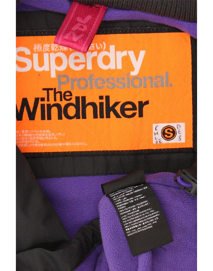 SUPERDRY Womens The Windhiker Windbreaker Jacket UK 10 Small Black
