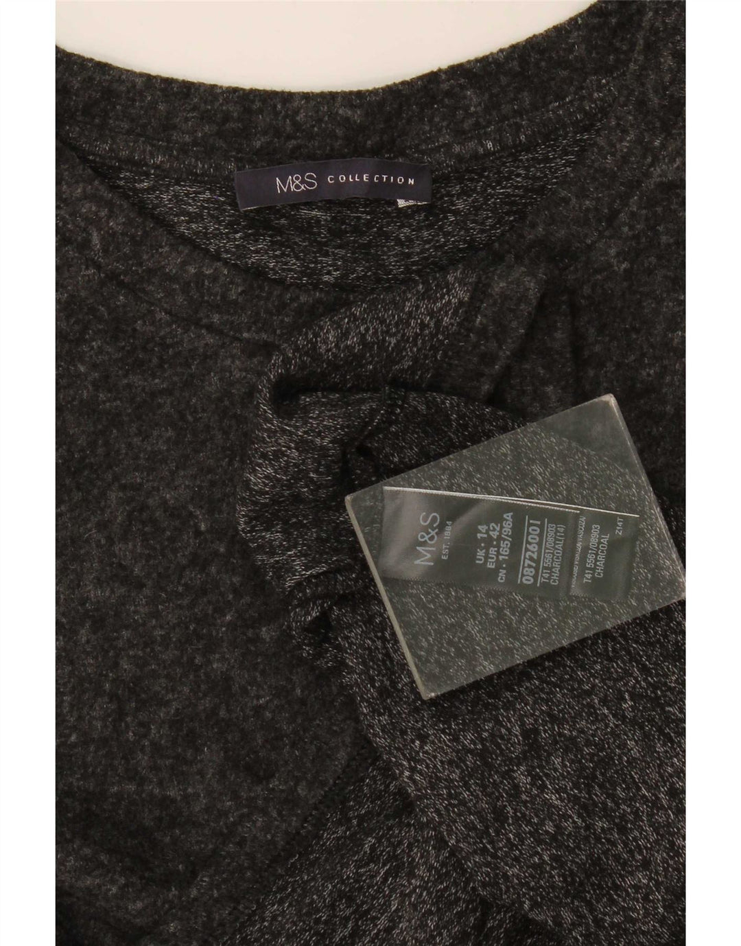 Marks & Spencer Top para mujer de manga larga UK 44 Grande Poliéster gris