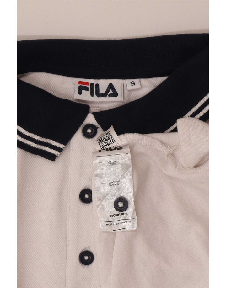 Fila Polo para hombre de algodón color block blanco pequeño