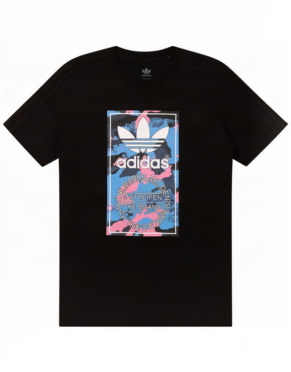 Adidas Camiseta gráfica de tres rayas para niños 13-14 años Algodón negro