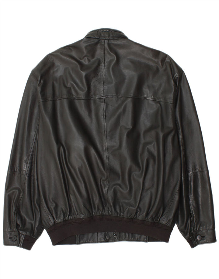 KAPRAUN Chaqueta de cuero para hombre UK 40 Large Black