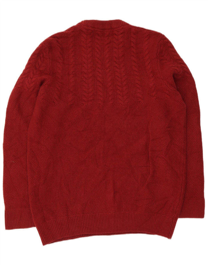 Barbour Jersey De Cuello Redondo Para Hombre De Lana Granate Medio